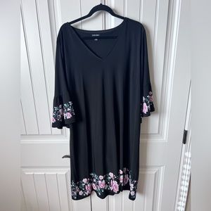 Black dress with pink floral detail size 3X
